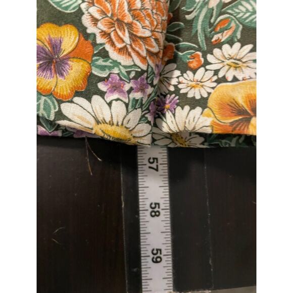 Vintage Tiffany Loungewear Dress Womens 15/16 Green Floral Lounge Caftan 70s - Picture 6 of 7